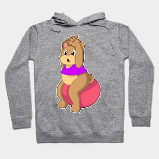 Bear at Fitness with Exercise ball Hoodie